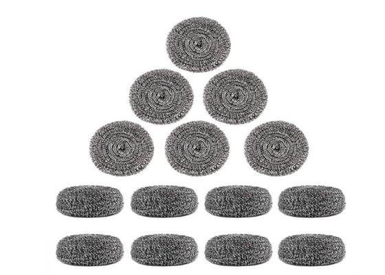 2 * 6 সেমি 7.5 জি স্টেইনলেস স্টিল ক্লিনিং বল / সিলভার মেটাল কিচেন স্ক্রাবার