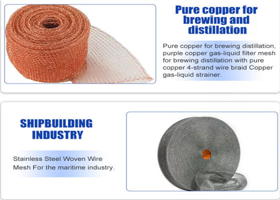 প্রস্থ 400 মিমি 0.25 মিমি বোনা মেটাল মেশ ঢেউতোলা / ডেমিস্টারের জন্য ফ্ল্যাট